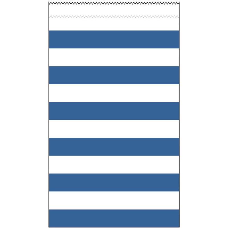 True Blue Stripes Medium Paper Treat Bags (15ct)