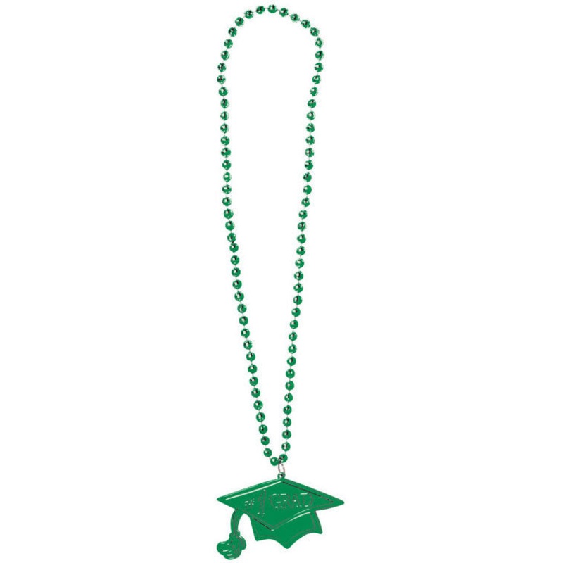 Beads w/ Medallion, Emerald Green