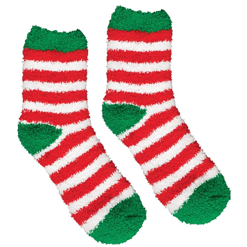 Christmas Stripe Fuzzy Socks