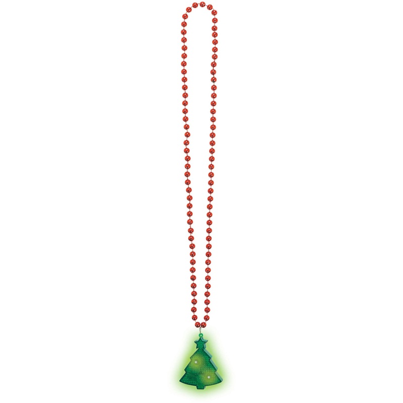 Light Up Tree Pendant Beaded Necklace