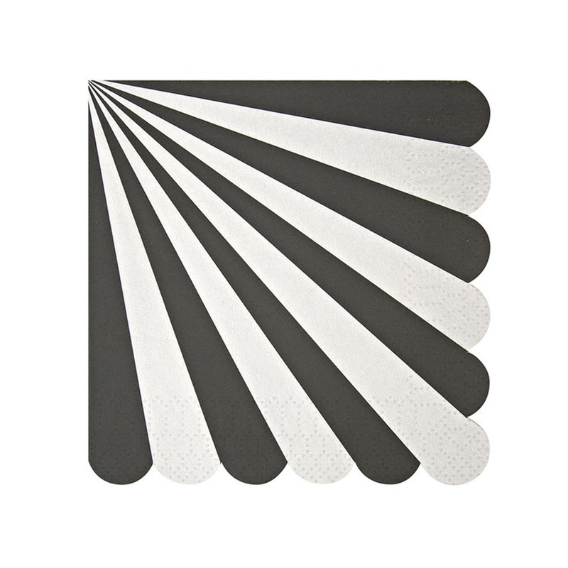 Toot Sweet Black Stripes Beverage Napkins (20ct)