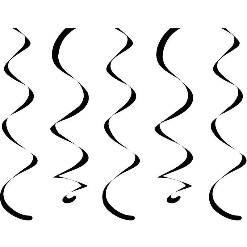 Black 18" Hanging Swirls (10ct)