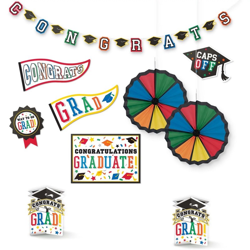 Congrats Grad Room Decorating Kit Multicolor (10pc)