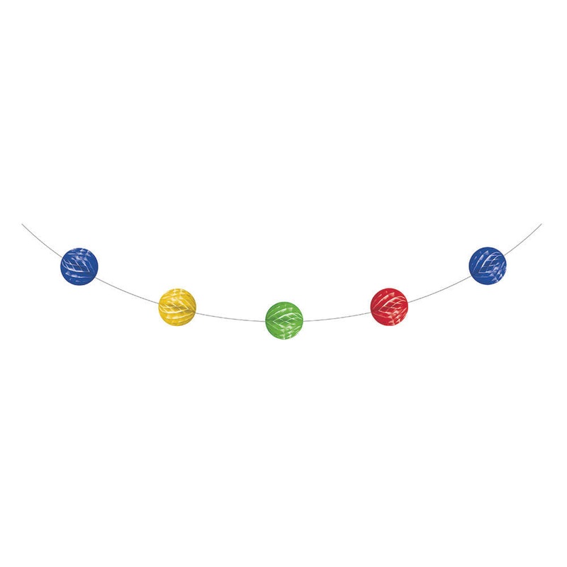 Multicolor Tissue Ball Garland