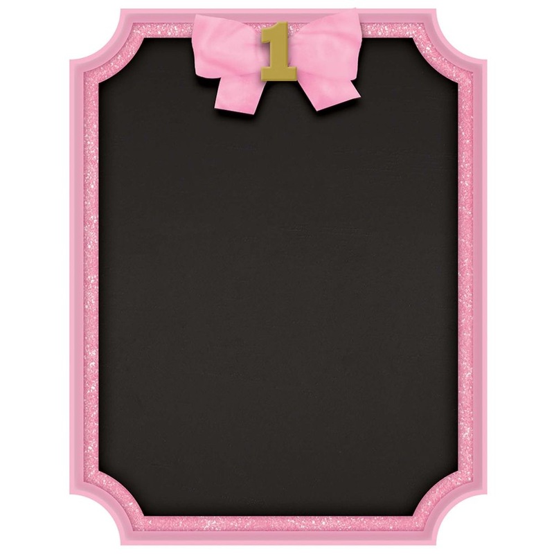 Premium 1st Birthday Pink Glitter Easel Sign