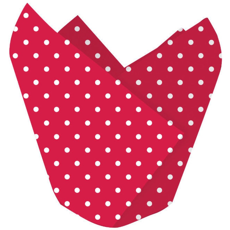 Red and White Polka Dot Cupcake Wraps (12ct)