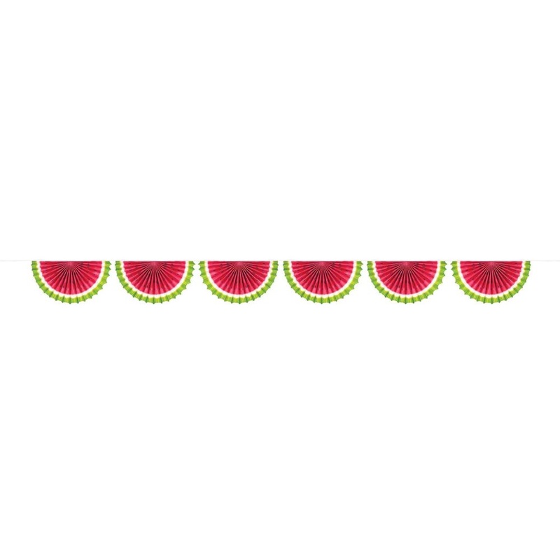 Watermelon Paper Fan Bunting Garland
