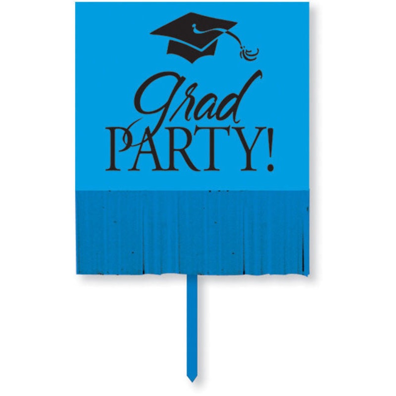 Yard Sign with Fringe, Blue Grad