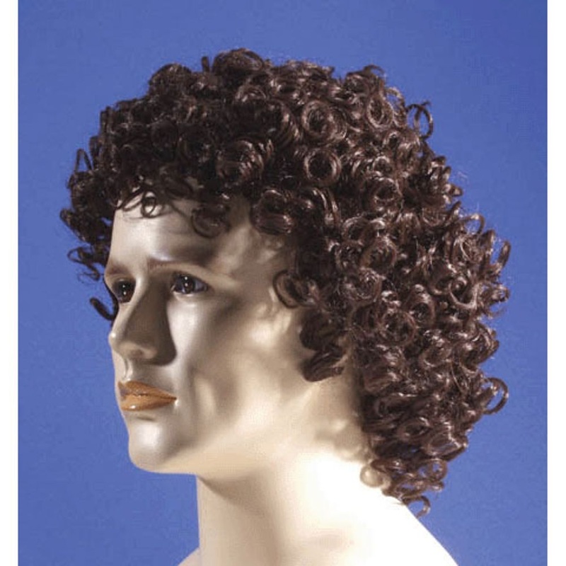 Brown Curly Mens Wig