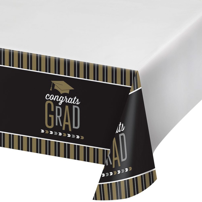 Glitzy Grad Rectangle Plastic Tablecover