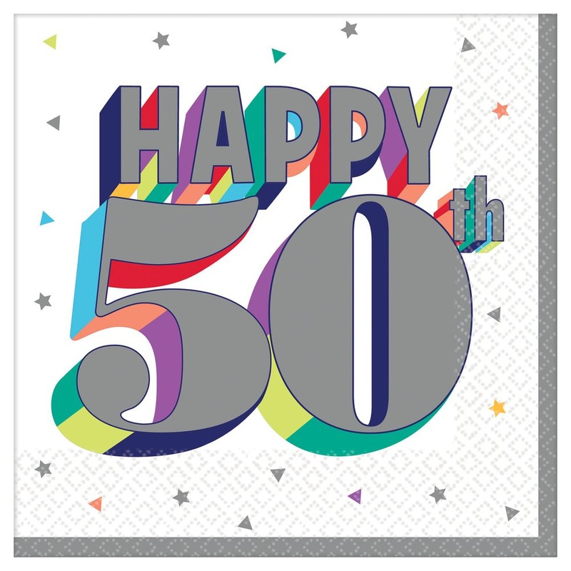 Here's to 50 Birthday Lunch Napkins, 16ct