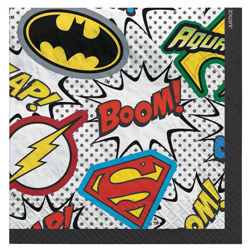 Justice League Heroes Unite Beverage Napkins, 16ct