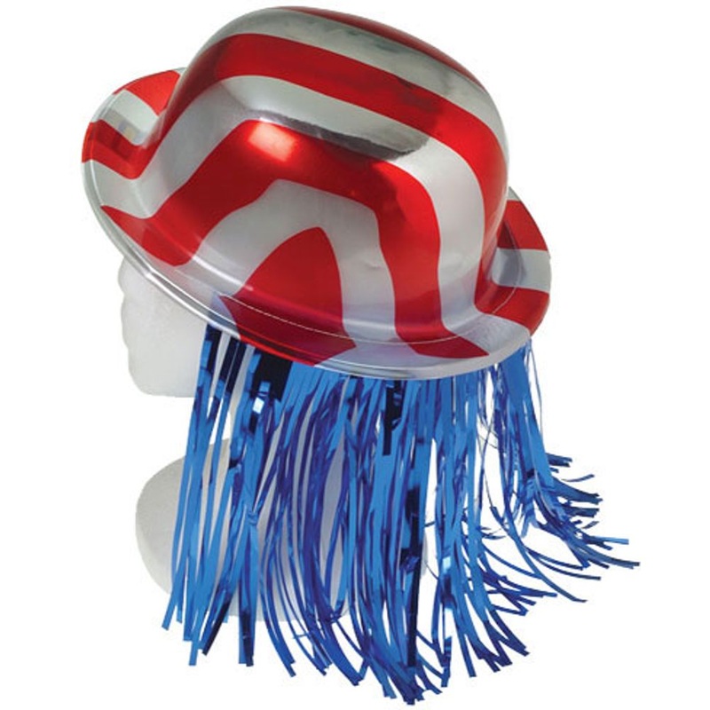 Patriotic Stripe Derbies with Fringe