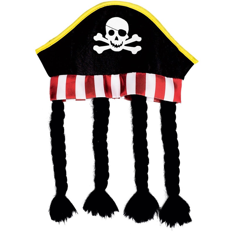 Pirate Party Deluxe Hat with Hair