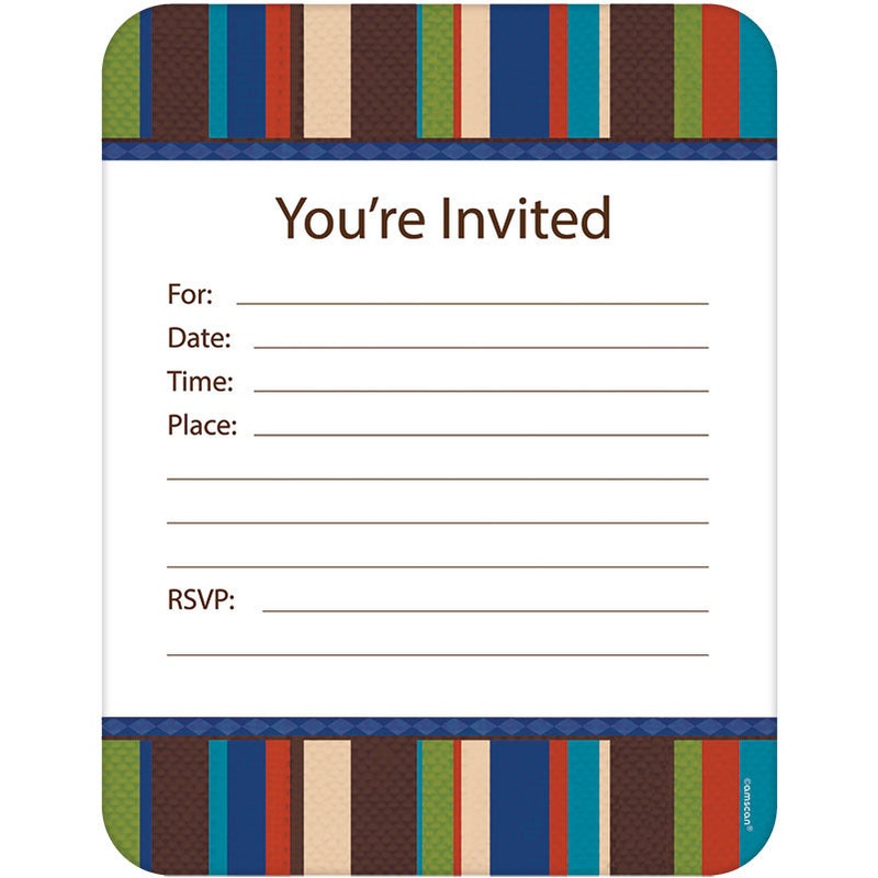 Tailored Stripe Value Pack Invitations (8 ct)
