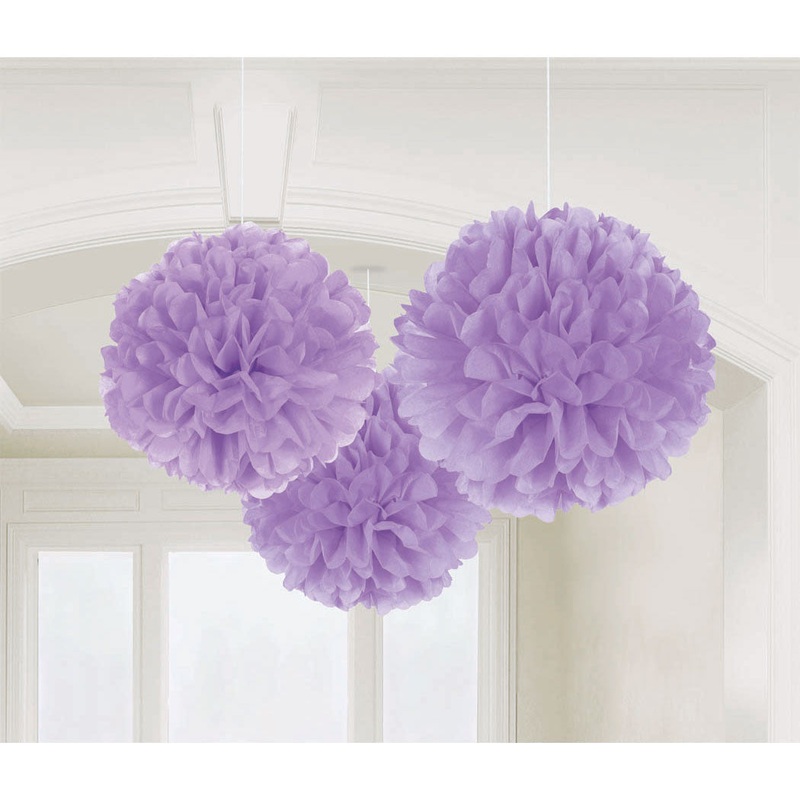 Lilac Fluffy Tissue Balls (3ct)