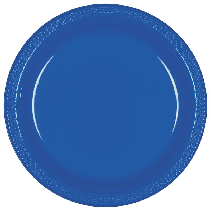 Marine Blue Plastic Dessert Plates