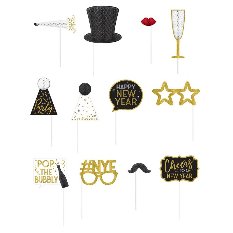 New Year's Honeycomb Photo Props Kit (12 ct)