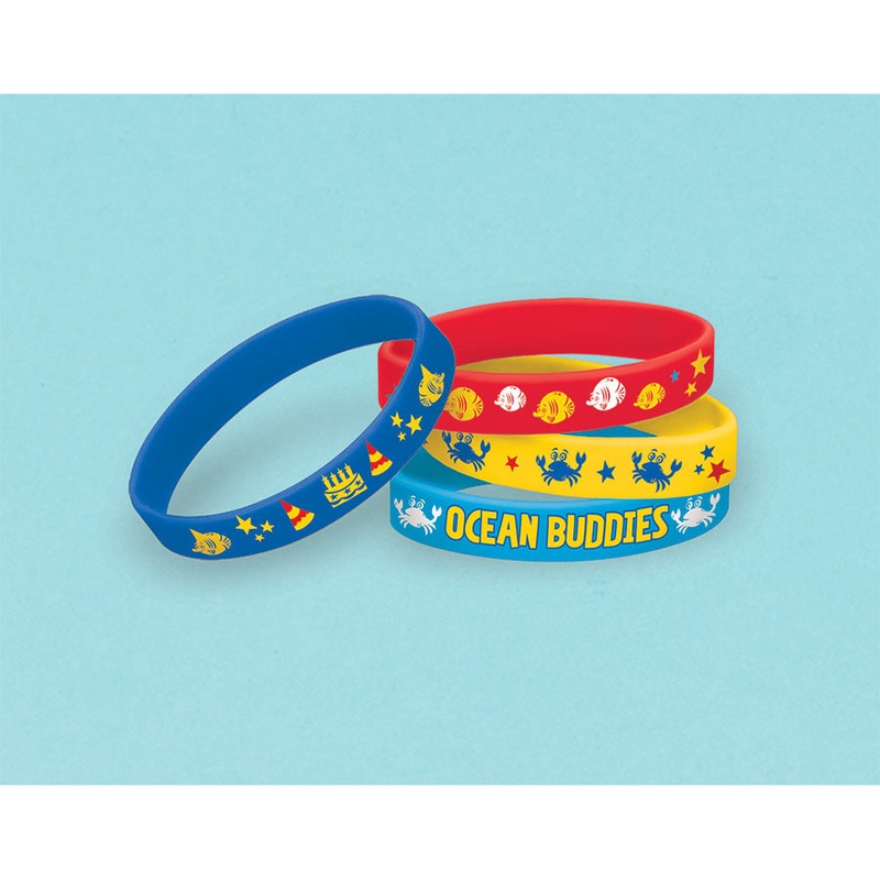 Ocean Buddies Rubber Bracelets (4ct)