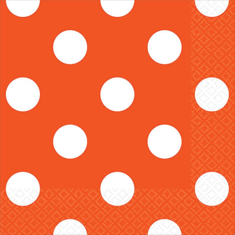 Orange Dots Beverage Napkins (16ct)