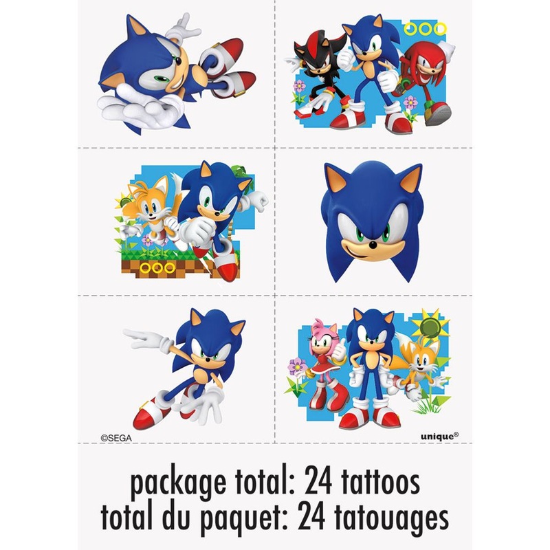 Sonic the Hedgehog Tattoo Sheets (4ct)