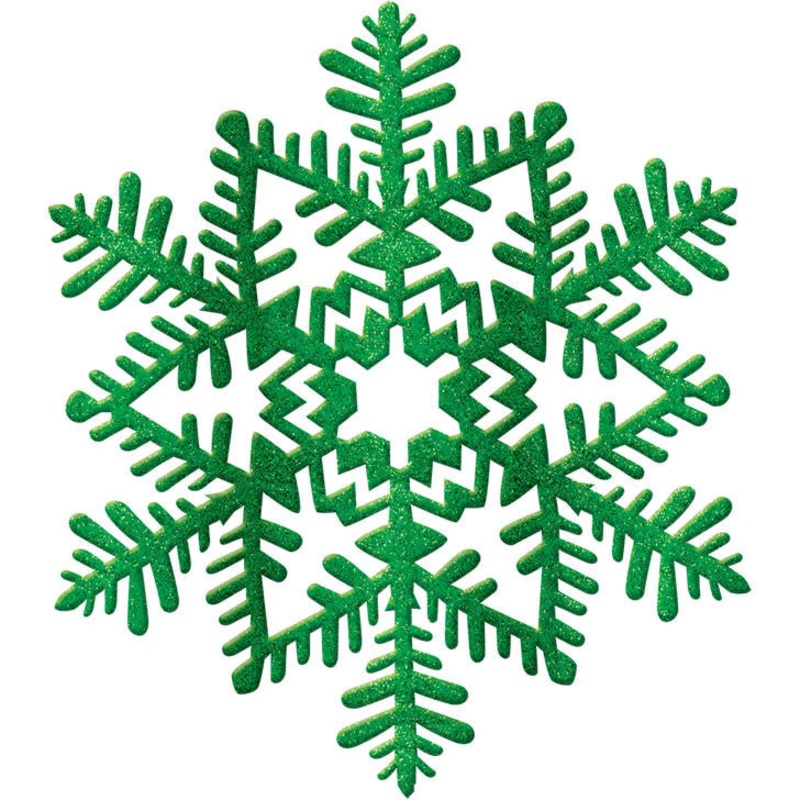 6.5" Green Glitter Snowflake