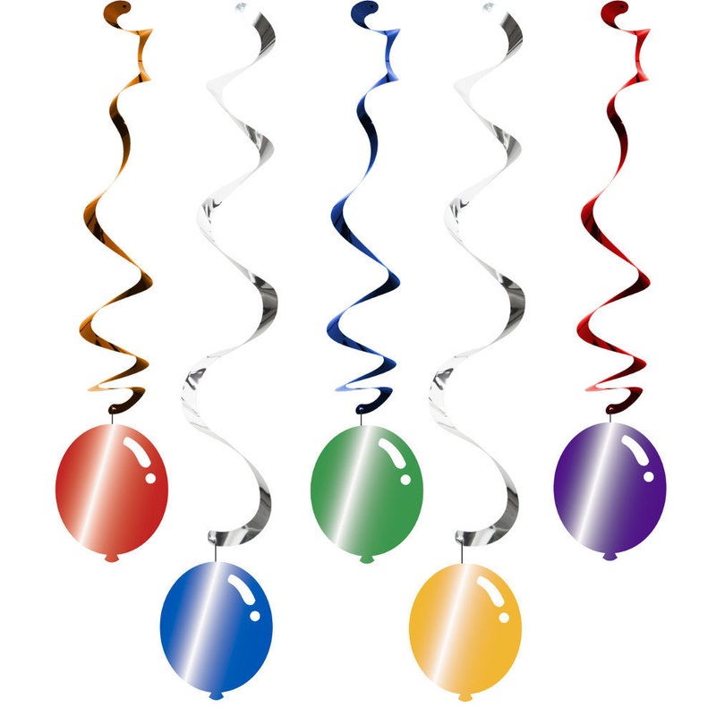 Balloon Blast Hanging Swirls (5ct)