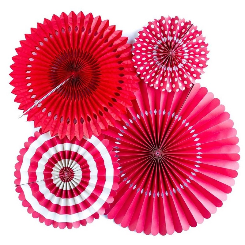 Basics Party Fans-Red