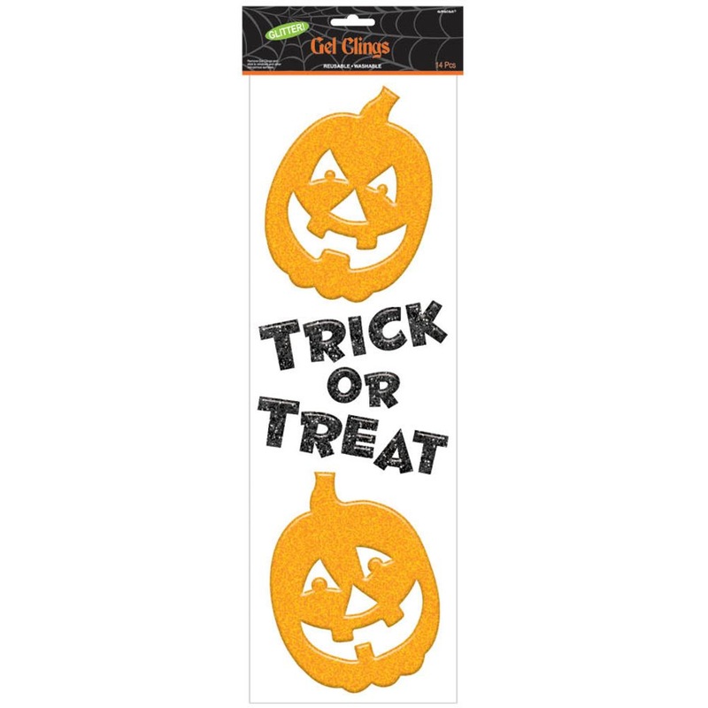 Glittter Pumpkins Gel Clings