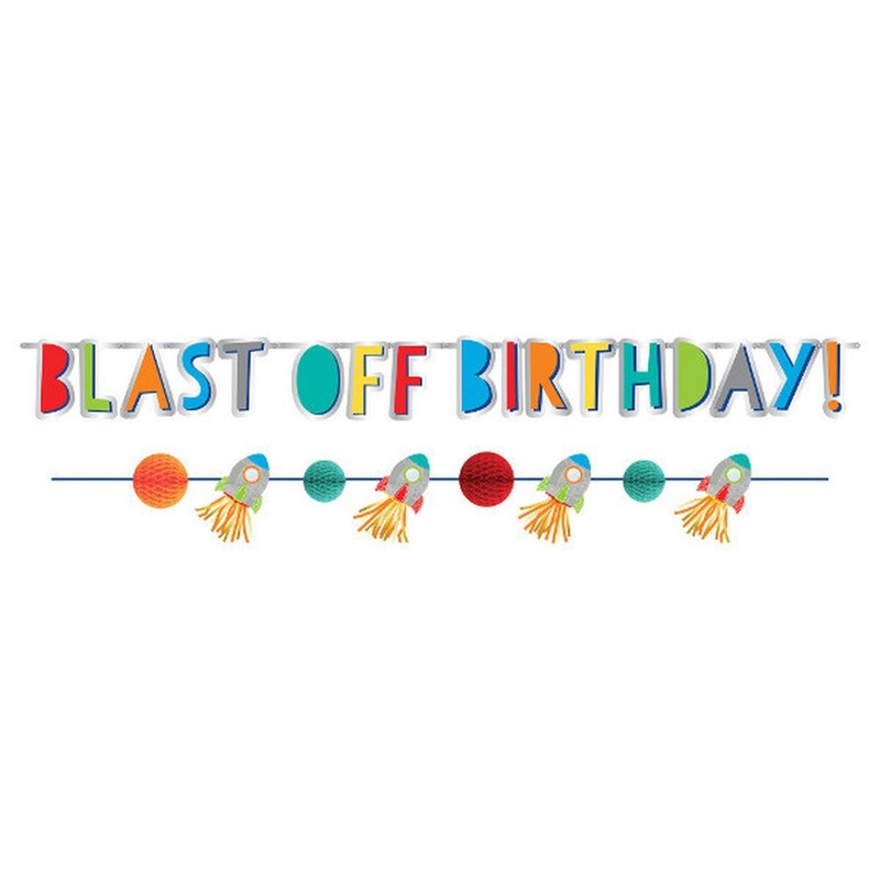 Happy Birthday Blast Off Banner Kit