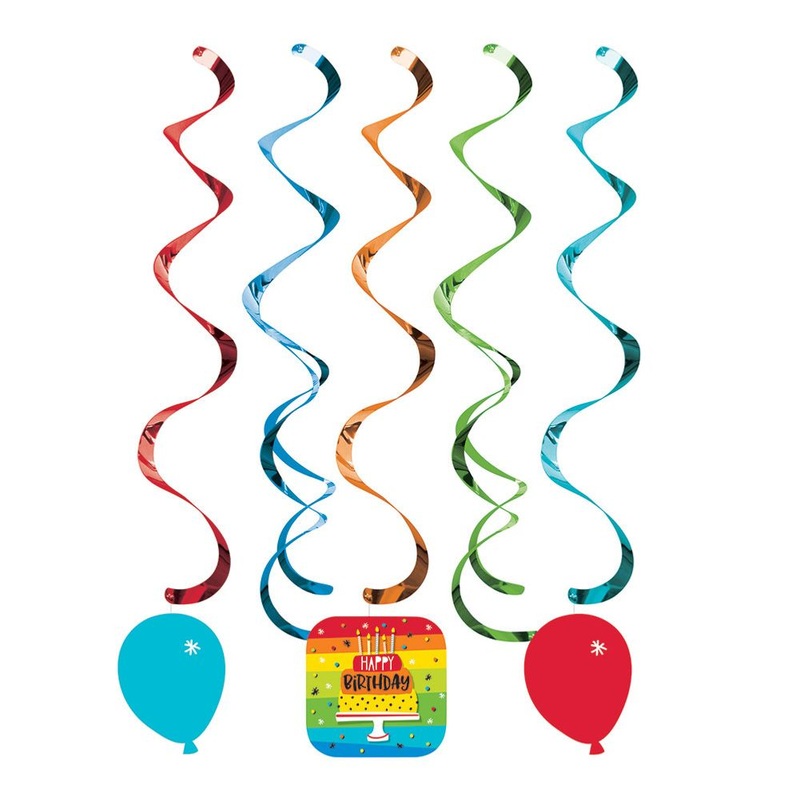 Hoppin' Birthday Hanging Swirls (5 ct)