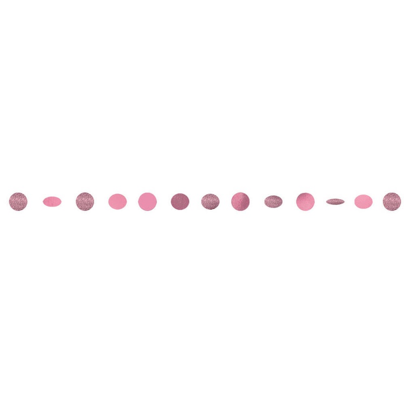 New Pink Round Glitter String Garlands (6 ct)