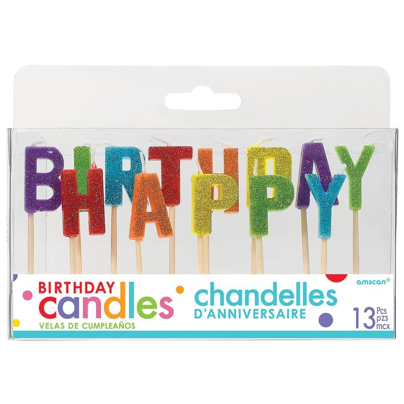 Primary Colors Happy Birthday Pick Candle Set
