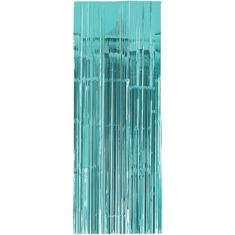 Robins Egg Blue 3' x 8' Metallic Curtain