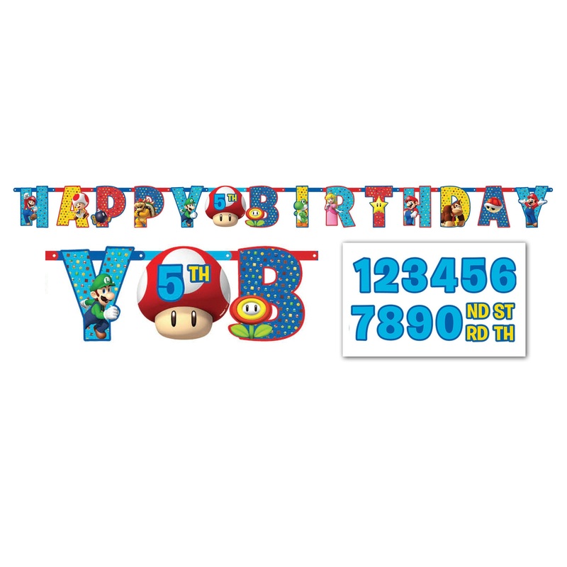 Super Mario Add-An-Age Ribbon Letter Banner