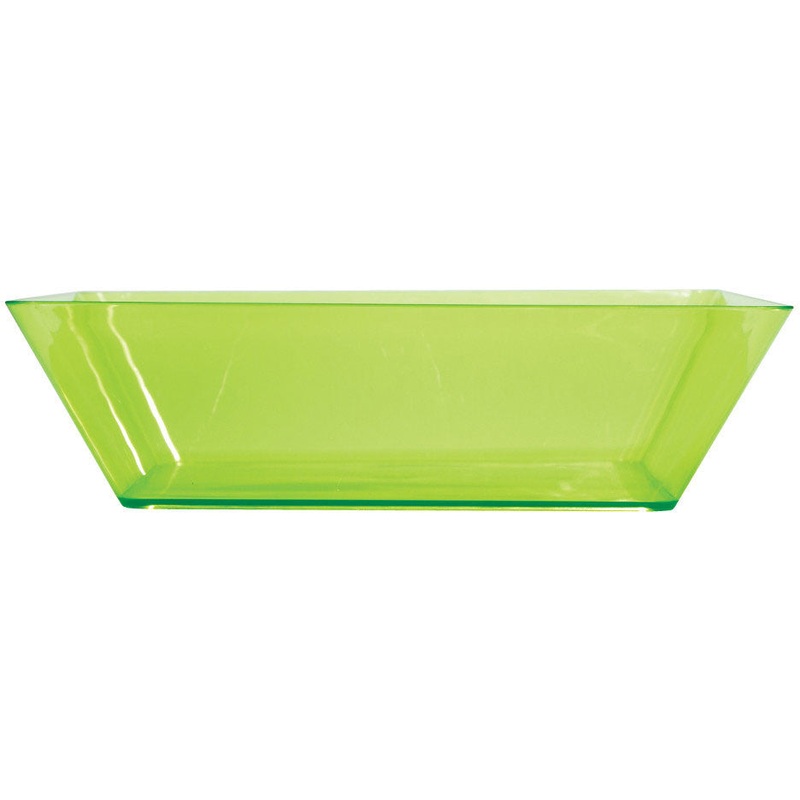 Translucent Green 11" Plastic Square Serving Bowl