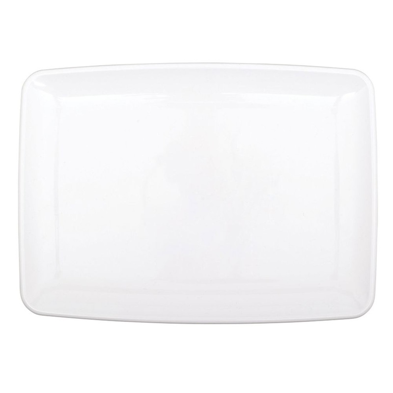 White Plastic Rectangular Platter