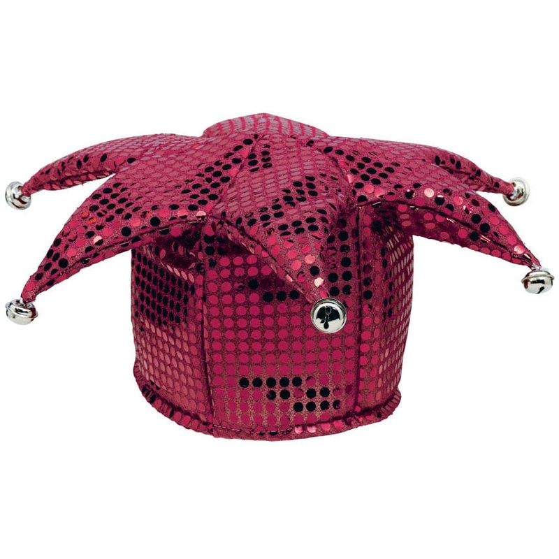 Burgundy Sequin Jester Hat