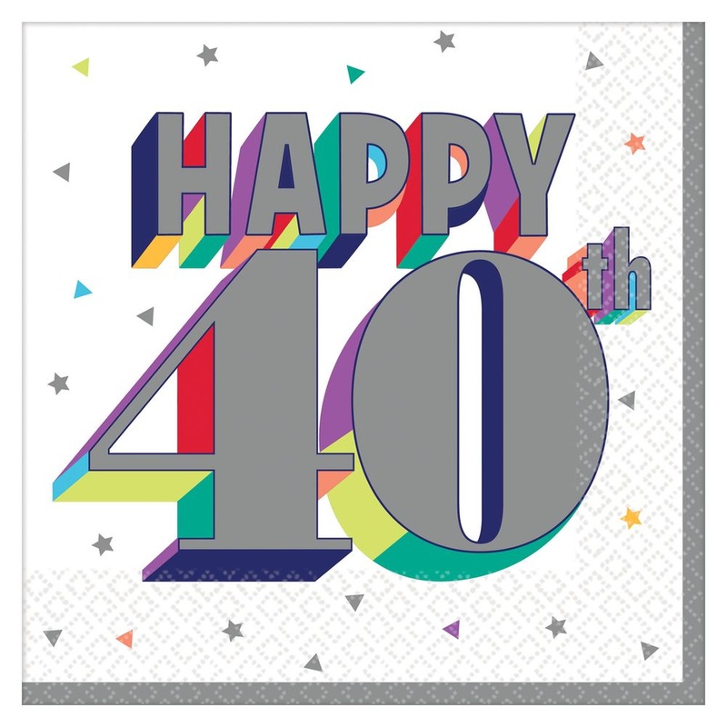 Here's to 40 Birthday Lunch Napkins, 16ct