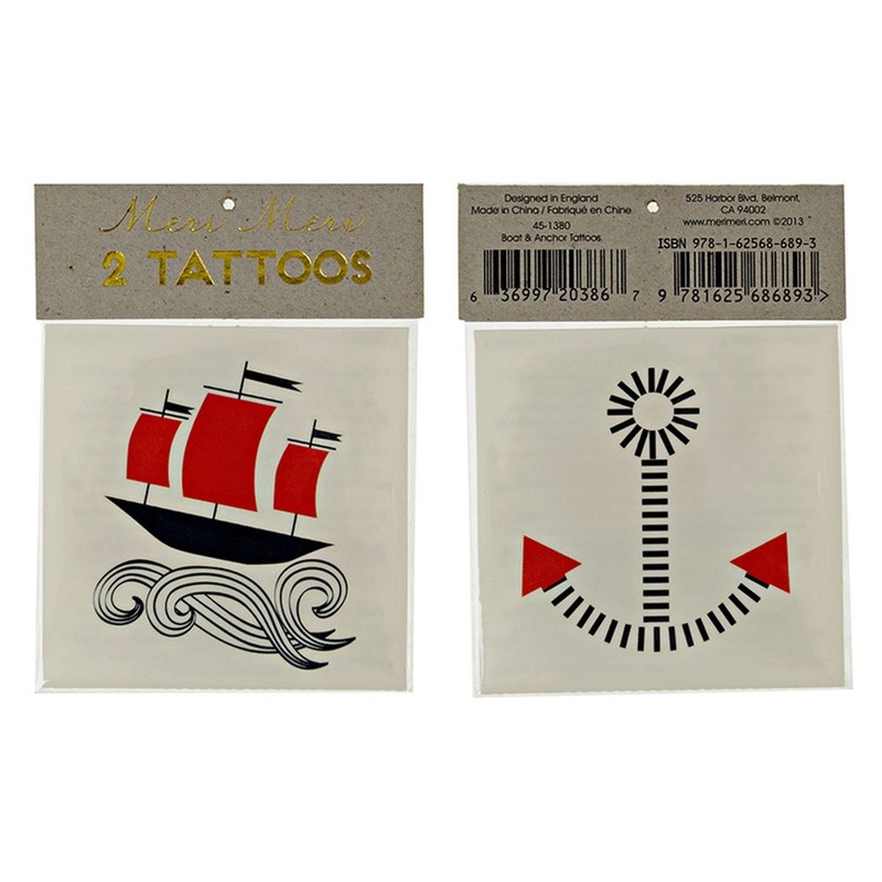 Boat and Anchor Tattoos (2pc)