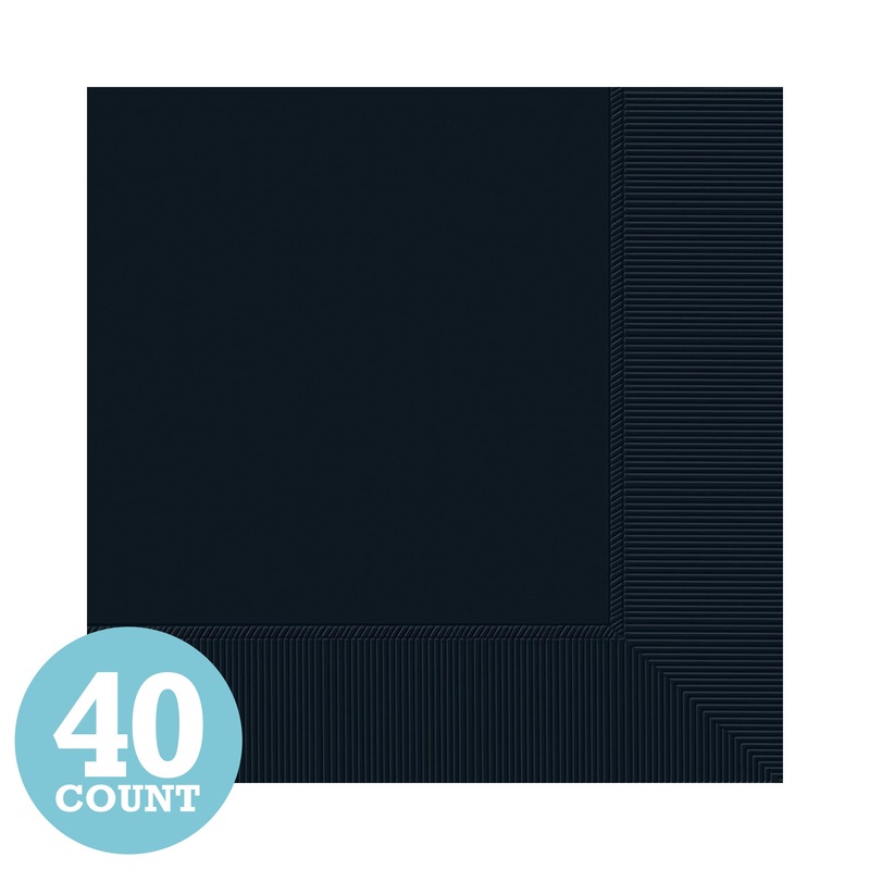 Jet Black 2-Ply Beverage Napkins (40ct)