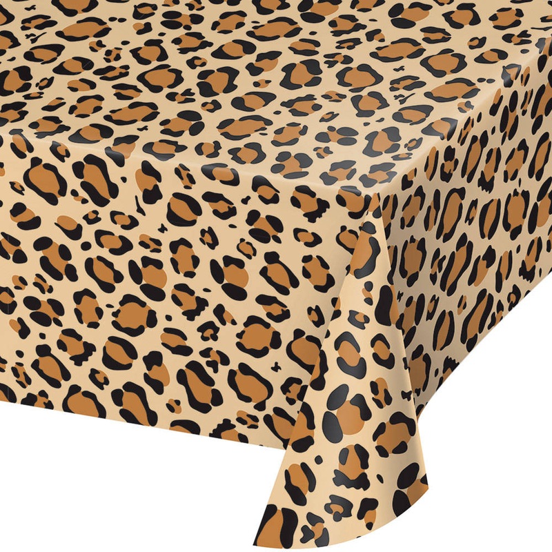 Leopard Print Rectangle Plastic Tablecover