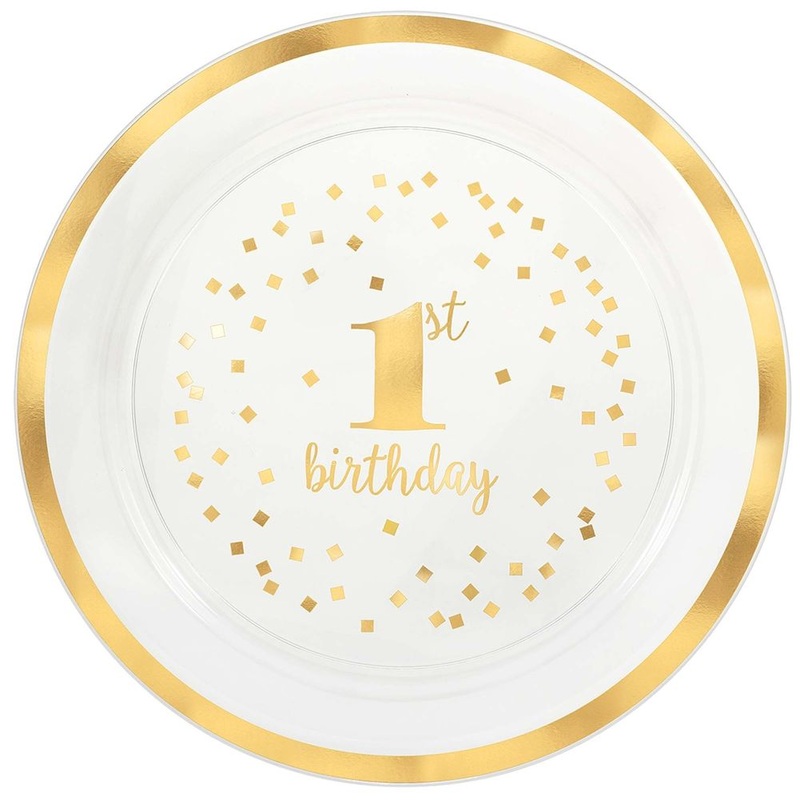 1st Birthday Plastic Round  Serving Tray