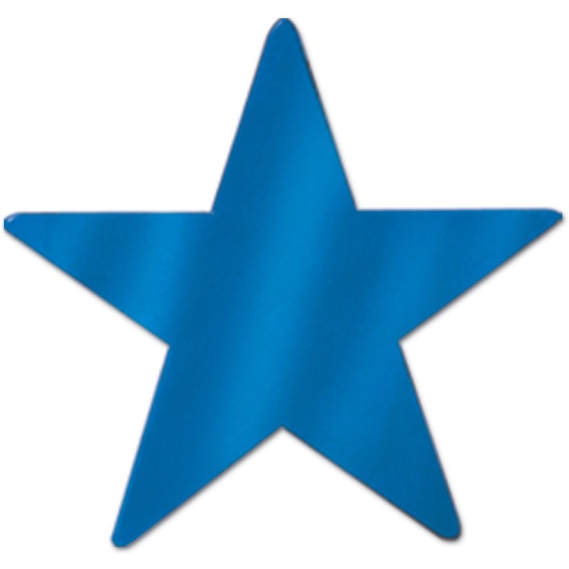 3" Blue Metallic Star Cutouts (12ct)