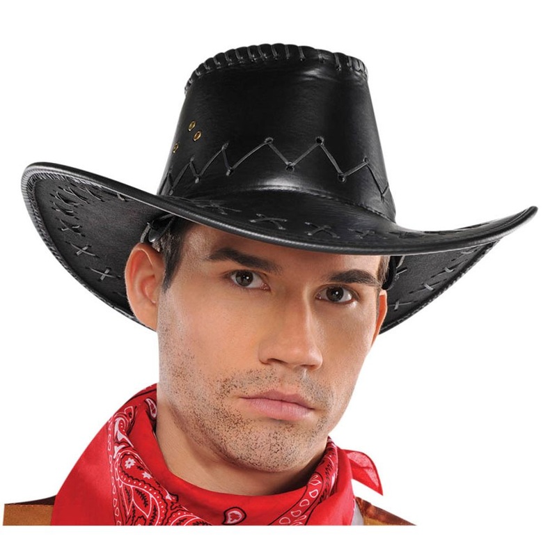 Black Leather Cowboy Hat