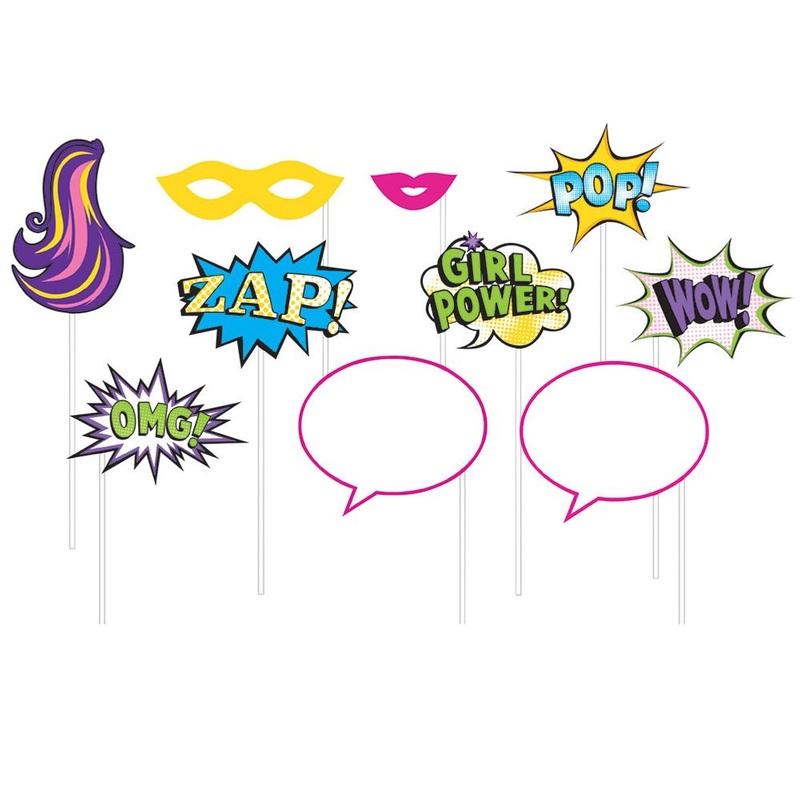 Girl Superhero Photo Props (10 ct)