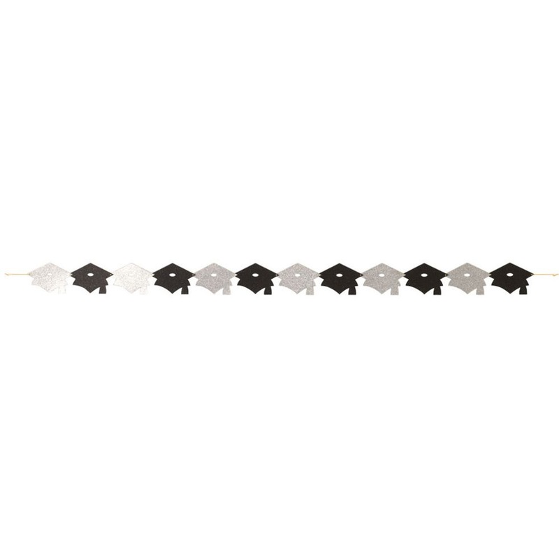 Jointed Garland w/ Glitter Cutouts, Mortarboard