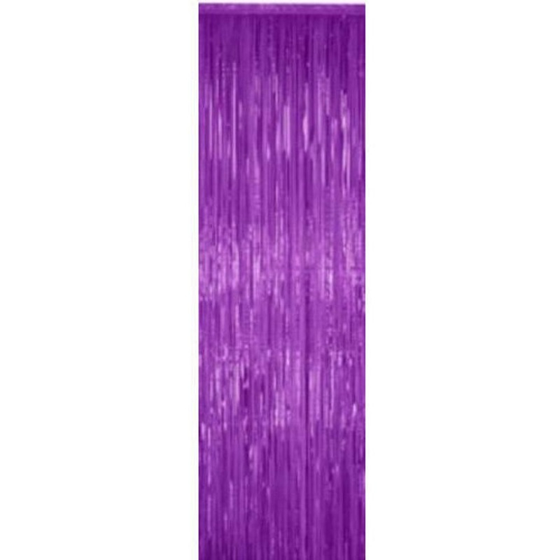 Metallic Fringe Curtain Purple