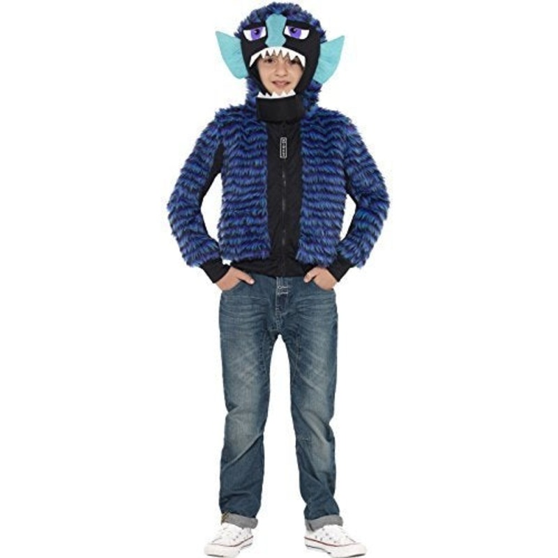 Monster Zinkoid Blue & Black Furry Jacket with Hood