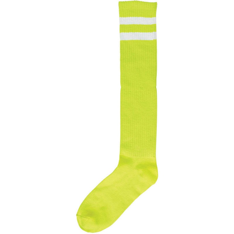 Neon Striped Knee Socks